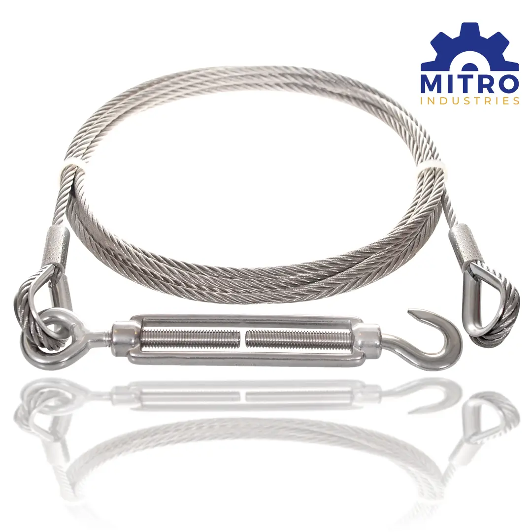 Turn Buckle with Wire Rope Tensioner | Stainless Steel, MS & GI | Eye/Eye, Eye/Hook & Hook/Hook video